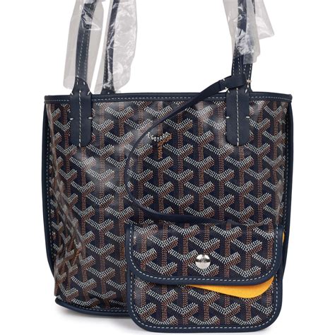 goyard goyardine navy anjou mini reversible tote bag palladium|goyard anjou mini bag.